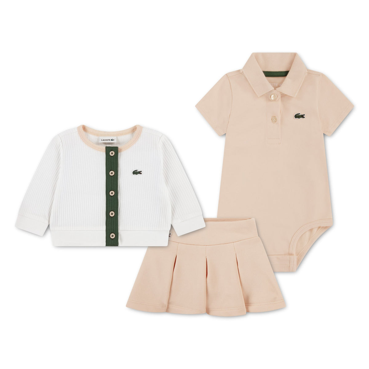 LACOSTE ENSEMBLE 3 PIÈCES JUPE-SHORT BÉBÉ